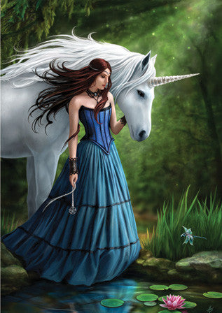 rAN33-Contemplation Unicorn Card (Anne Stokes Unicorns Cards) at Enchanted Jewelry & Gifts