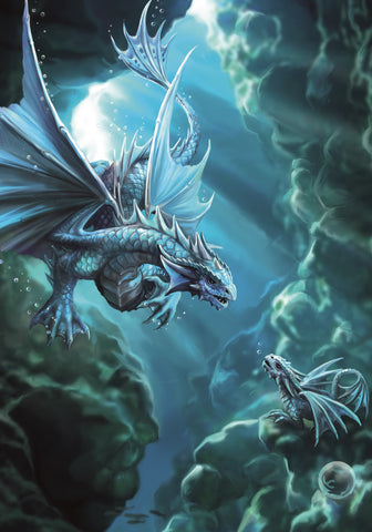 rAN72-Water Dragon Card (Anne Stokes Age of Dragons Cards) at Enchanted Jewelry & Gifts