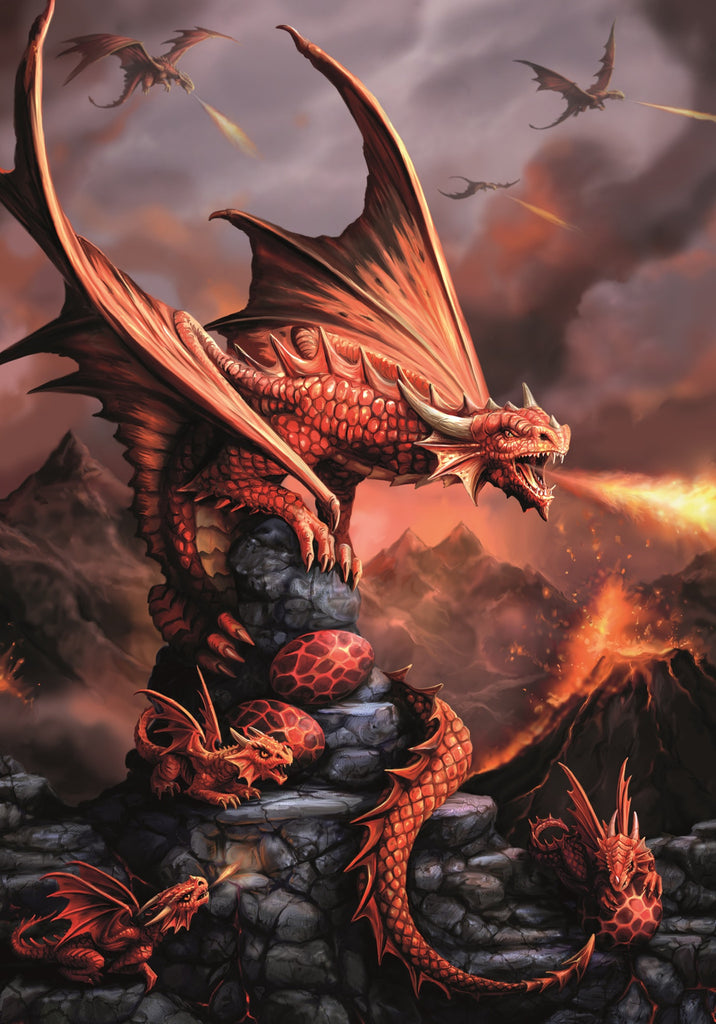 rAN73-Fire Dragon Card (Anne Stokes Age of Dragons Cards) at Enchanted Jewelry & Gifts