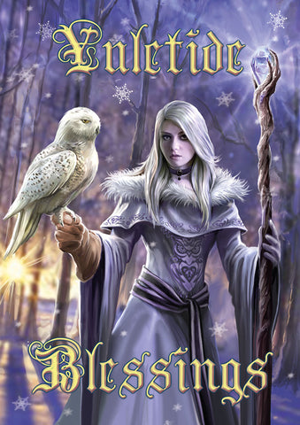rAN88-Winter Owl Yule Card (Anne Stokes Yuletide Magic Cards) at Enchanted Jewelry & Gifts
