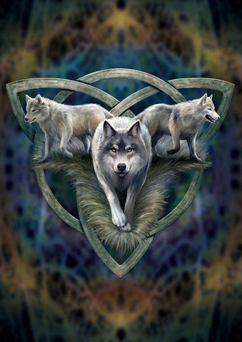 rAN93-Wolf Trio Card (Anne Stokes Eastern Promise Cards) at Enchanted Jewelry & Gifts