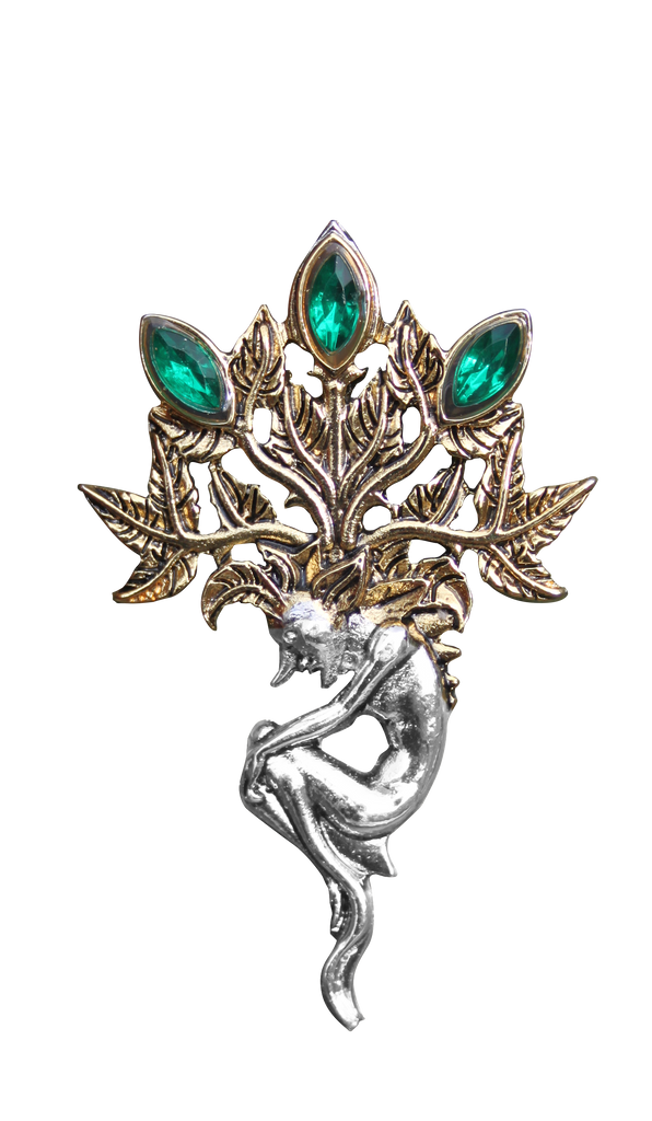 BB10B-Mandrake for Luck and Wealth Brooch by Briar (Briar Bestiary) at Enchanted Jewelry & Gifts