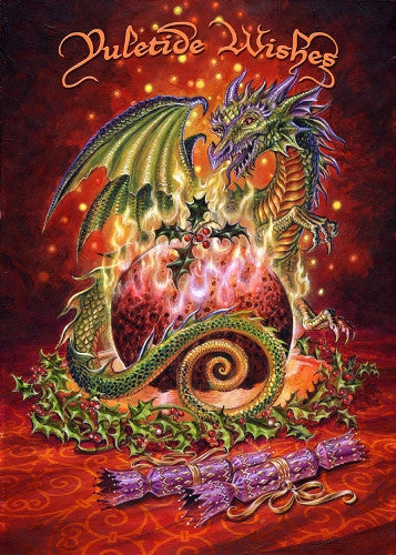 rBY16-Flaming Dragon Pudding (Briar Yule Cards) at Enchanted Jewelry & Gifts