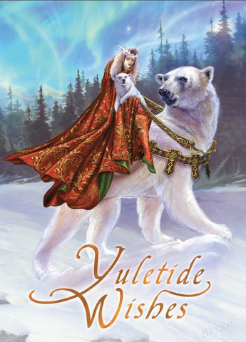 rBY24-Queen of the Aurora Bears Yuletide Wishes Card (Briar Yule Cards) at Enchanted Jewelry & Gifts