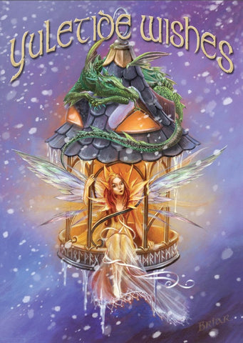 rBY26-Elf Light Yuletide Wishes Card (Briar Yule Cards) at Enchanted Jewelry & Gifts