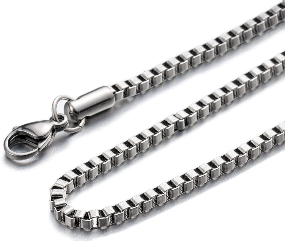 CHBOX25-Box Chain 20" Stainless Steel 2.5mm (Chains) at Enchanted Jewelry & Gifts