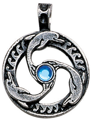 NLMA03-Dolphin Triskilian Pendant for Guidance & Inner Peace (Nordic Lights) at Enchanted Jewelry & Gifts
