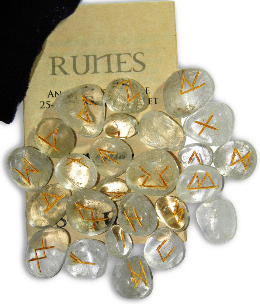 RSCQ-Crystal Quartz Gemstone Runes (Rune Stones) at Enchanted Jewelry & Gifts