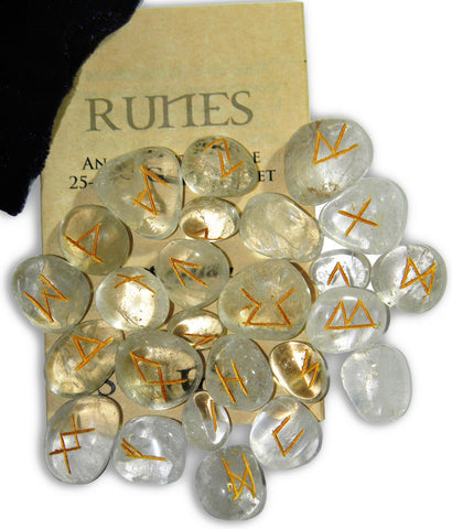 RSCQ-Crystal Quartz Gemstone Runes (Rune Stones) at Enchanted Jewelry & Gifts