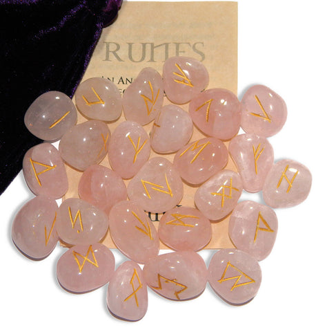 RSRQ-Rose Quartz Gemstone Runes (Rune Stones) at Enchanted Jewelry & Gifts