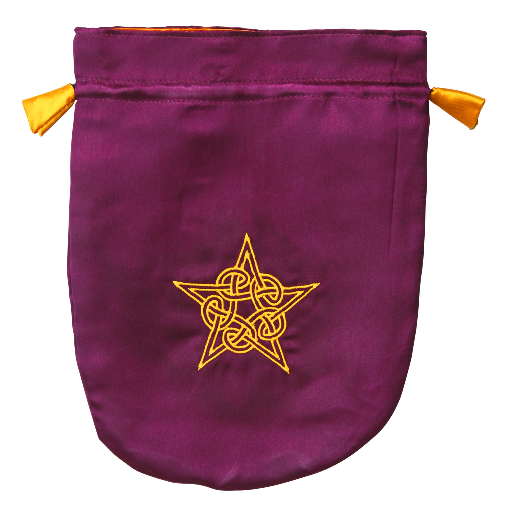 STB08-Purple Satin Celtic Pentagram Tarot Bag (Tarot Bags) at Enchanted Jewelry & Gifts