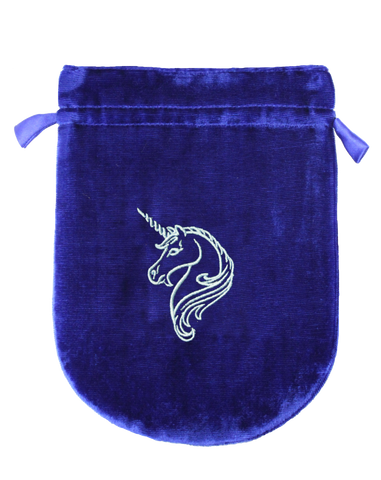 VTB06-Blue Velvet Unicorn Tarot Bag (Tarot Bags) at Enchanted Jewelry & Gifts