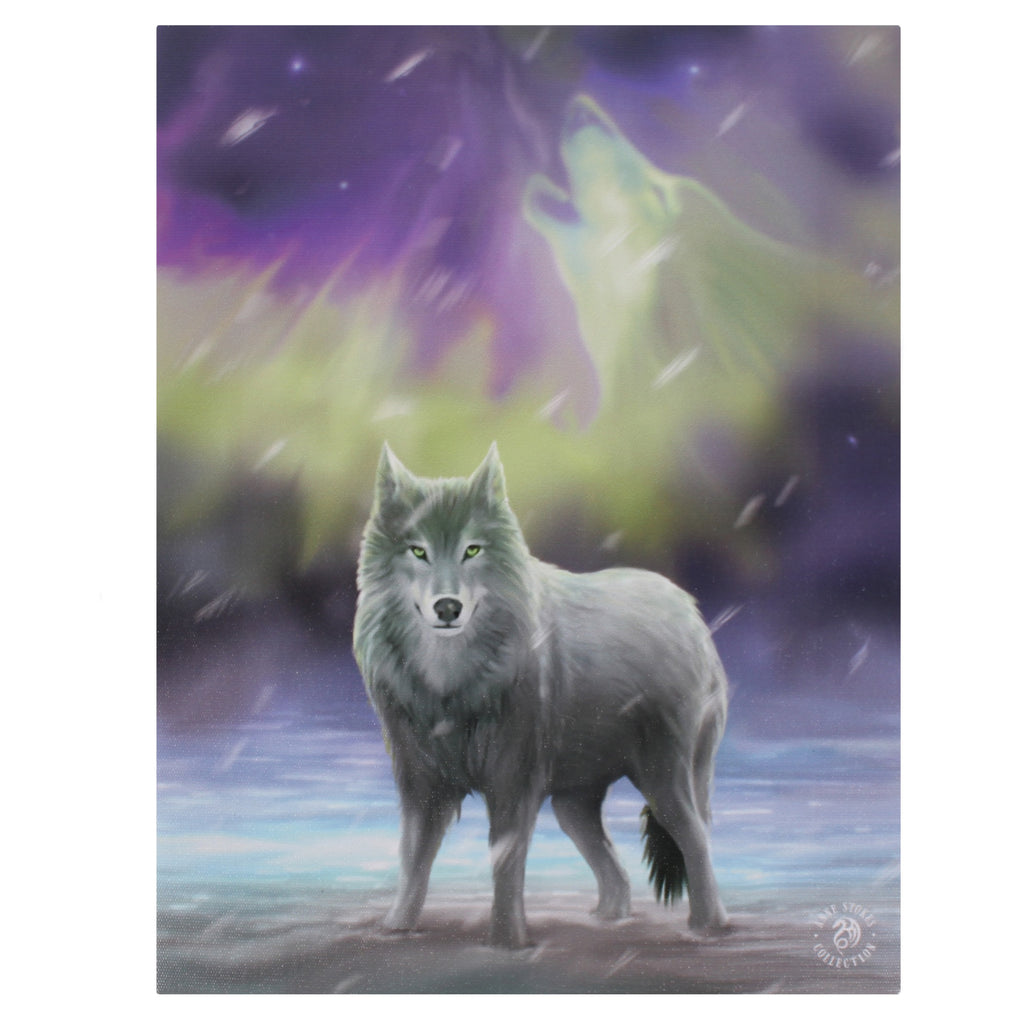 WP300AS-Aura Wolf Canvas Art Print by Anne Stokes Canvas Art Prints at Enchanted Jewelry & Gifts