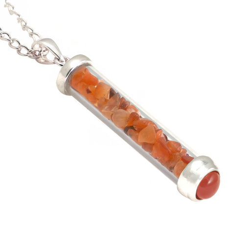 Carnelian Gem Power Vial Pendant Creativity