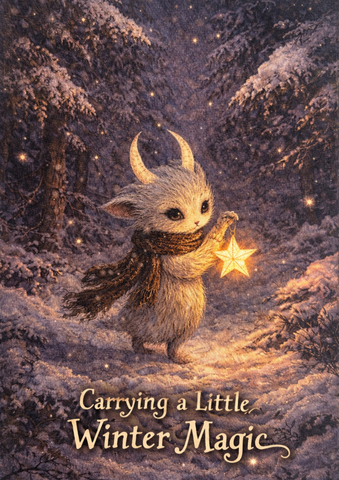 Winter Magic Yule Card by Emi Solvik