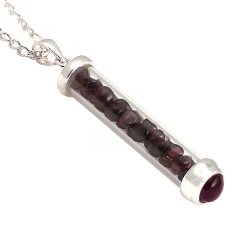 Garnet Gem Power Vial Pendant for Romance