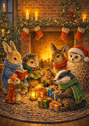 Fireside Gifts Yule Card by Julian Fenwick
