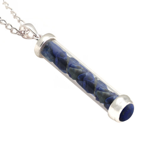 Lapis Gem Power Vial Pendant for Self Awareness