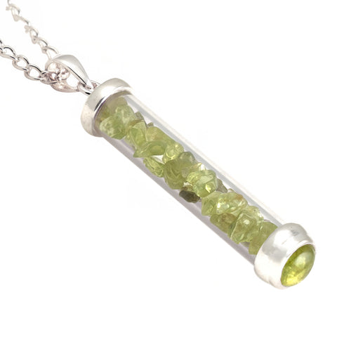 Peridot Gem Power Vial Pendant for Transformation