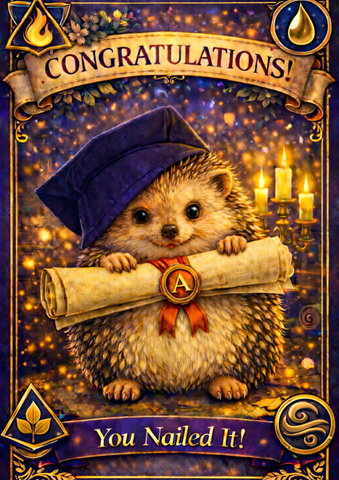 You Nailed It! Congratulations Card by Runa Wolfden