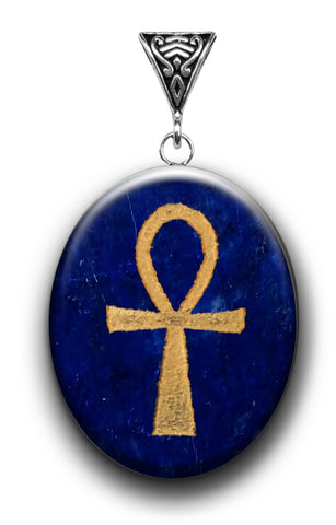 Lapis Ankh Symbology Gemstone for Fertility