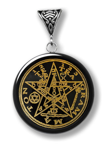 Obsidian Tetragrammaton Symbology Gemstone for Faith