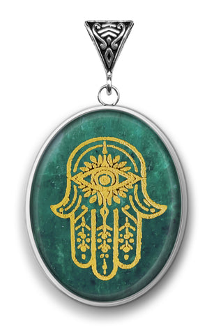 Hamsa Down Symbology Gemstone for Abundance