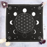 Moon Phases Sacred Geometry Crystal Grid Cloth