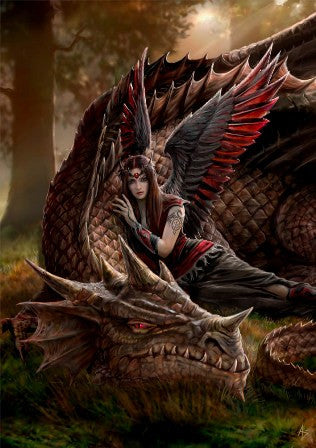 rAN06-Winged Companions Card (Anne Stokes Dragons Cards) at Enchanted Jewelry & Gifts