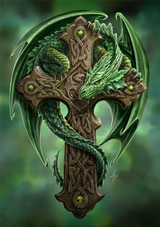 rAN08-Woodland Guardian Card (Anne Stokes Dragons Cards) at Enchanted Jewelry & Gifts