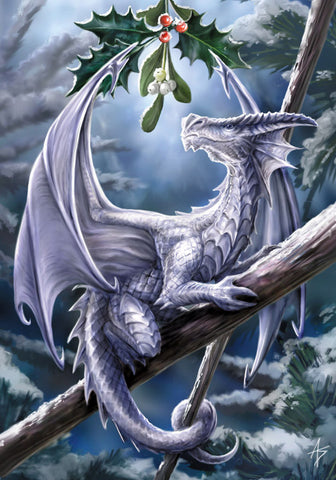 rAN11-Snow Dragon Card (Anne Stokes Yuletide Magic Cards) at Enchanted Jewelry & Gifts