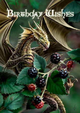 rAN19-Blackberry Dragon Card (Anne Stokes Birthday Cards) at Enchanted Jewelry & Gifts