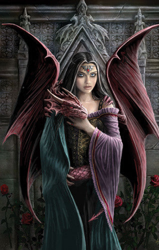 rAN26-Soul Mates Card (Anne Stokes Girls and Dragons Cards) at Enchanted Jewelry & Gifts