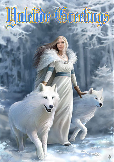 rAN48-Winter Guardians Yule Card (Anne Stokes Yuletide Magic Cards) at Enchanted Jewelry & Gifts