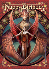 rAN50-Copperwing Birthday Card (Anne Stokes Birthday Cards) at Enchanted Jewelry & Gifts