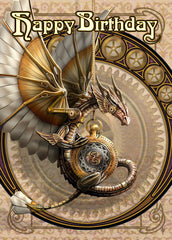 rAN53-Clockwork Dragon Birthday Card (Anne Stokes Birthday Cards) at Enchanted Jewelry & Gifts