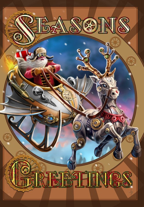 rAN56-Steampunk Santa Yule Card (Anne Stokes Yuletide Magic Cards) at Enchanted Jewelry & Gifts