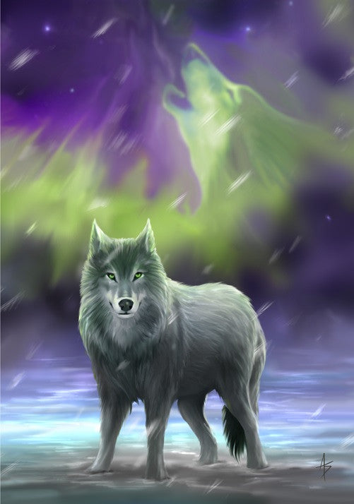 rAN59-Aura Wolf Card by Anne Stokes (Anne Stokes Eastern Promise Cards) at Enchanted Jewelry & Gifts