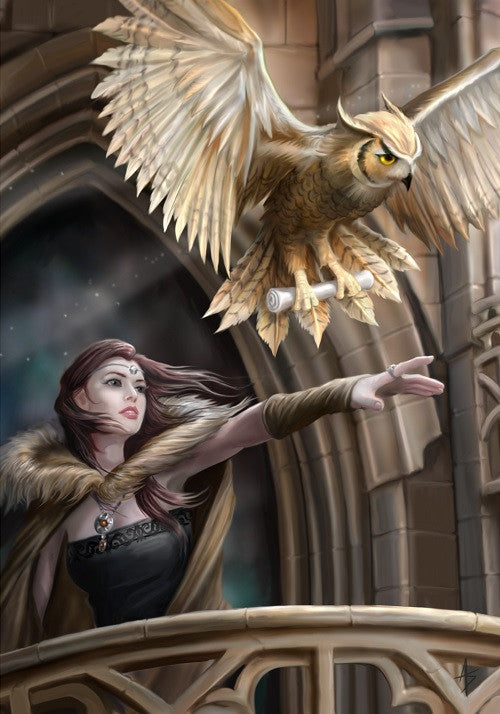 rAN60-Owl Messenger Card by Anne Stokes (Anne Stokes Eastern Promise Cards) at Enchanted Jewelry & Gifts