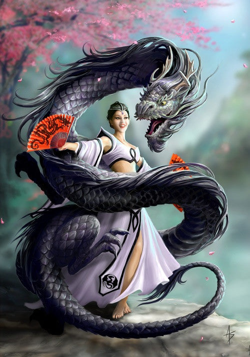 rAN63-Dragon Dancer Card by Anne Stokes (Anne Stokes Eastern Promise Cards) at Enchanted Jewelry & Gifts