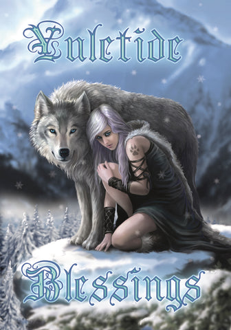 rAN71-Winter Protector Yuletide Blessing Card (Anne Stokes Yuletide Magic Cards) at Enchanted Jewelry & Gifts