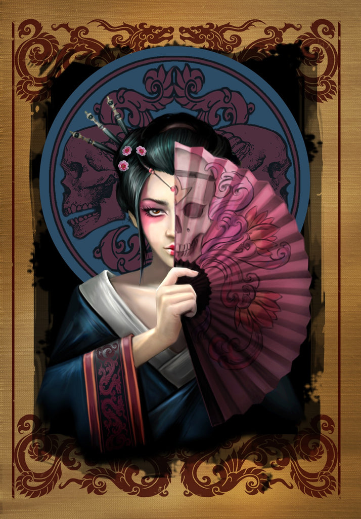 rAN83-Geisha Skull Card (Anne Stokes Eastern Promise Cards) at Enchanted Jewelry & Gifts