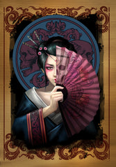 rAN83-Geisha Skull Card (Anne Stokes Eastern Promise Cards) at Enchanted Jewelry & Gifts