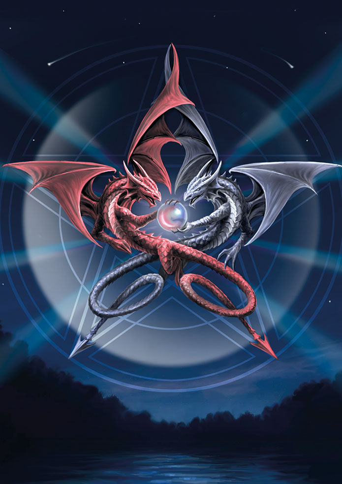 rAN97-Pentagram Dragons Card (Anne Stokes Dragons Cards) at Enchanted Jewelry & Gifts