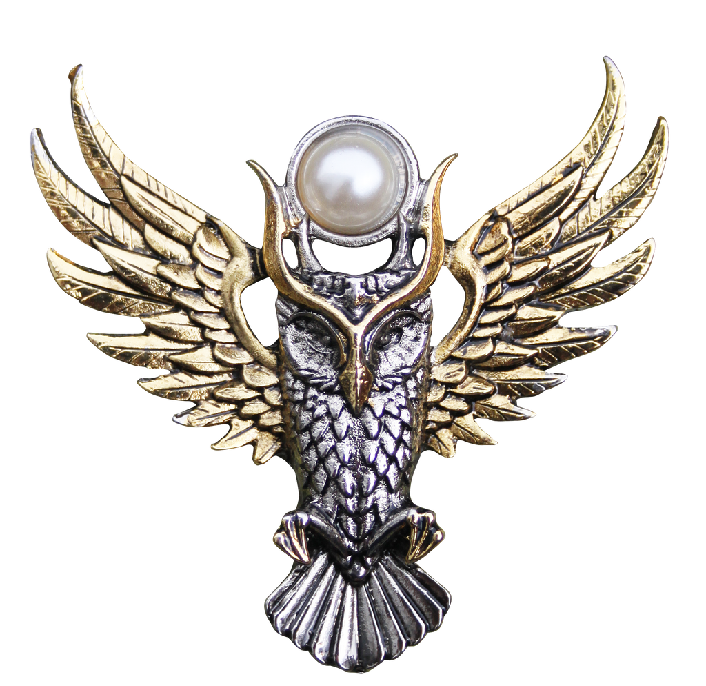 BB12B-Owl of Athena for Magickal Wisdom Brooch by Briar (Briar Bestiary) at Enchanted Jewelry & Gifts