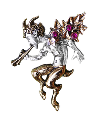 BB13B-Pan for Spirituality Brooch by Briar (Briar Bestiary) at Enchanted Jewelry & Gifts