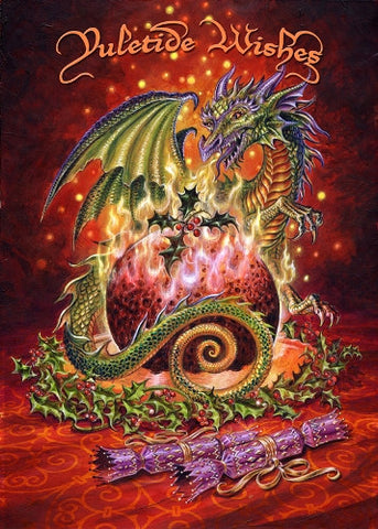 rBY16-Flaming Dragon Pudding (Briar Yule Cards) at Enchanted Jewelry & Gifts