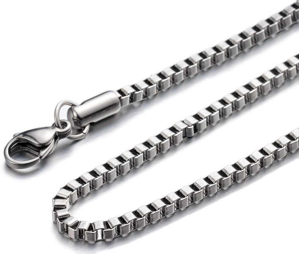 CHBOX25-Box Chain 20" Stainless Steel 2.5mm (Chains) at Enchanted Jewelry & Gifts