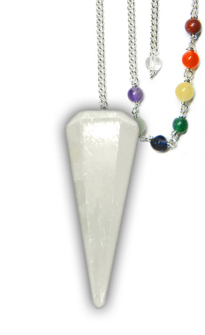 Selenite Chakra Pendulum for Cleansing and Peace