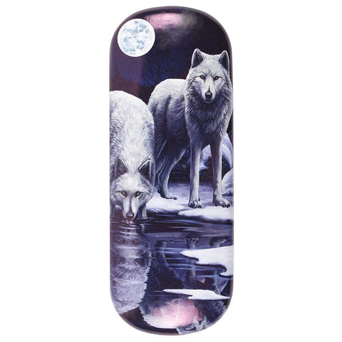 LP307G-Winter Warriors (White Wolves) Eyeglass Case by Lisa Parker Eyeglass Cases at Enchanted Jewelry & Gifts